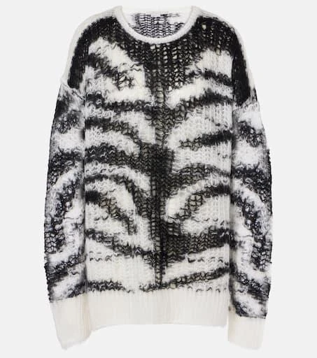 Stella McCartney Zebra-print wool-blend sweater 1