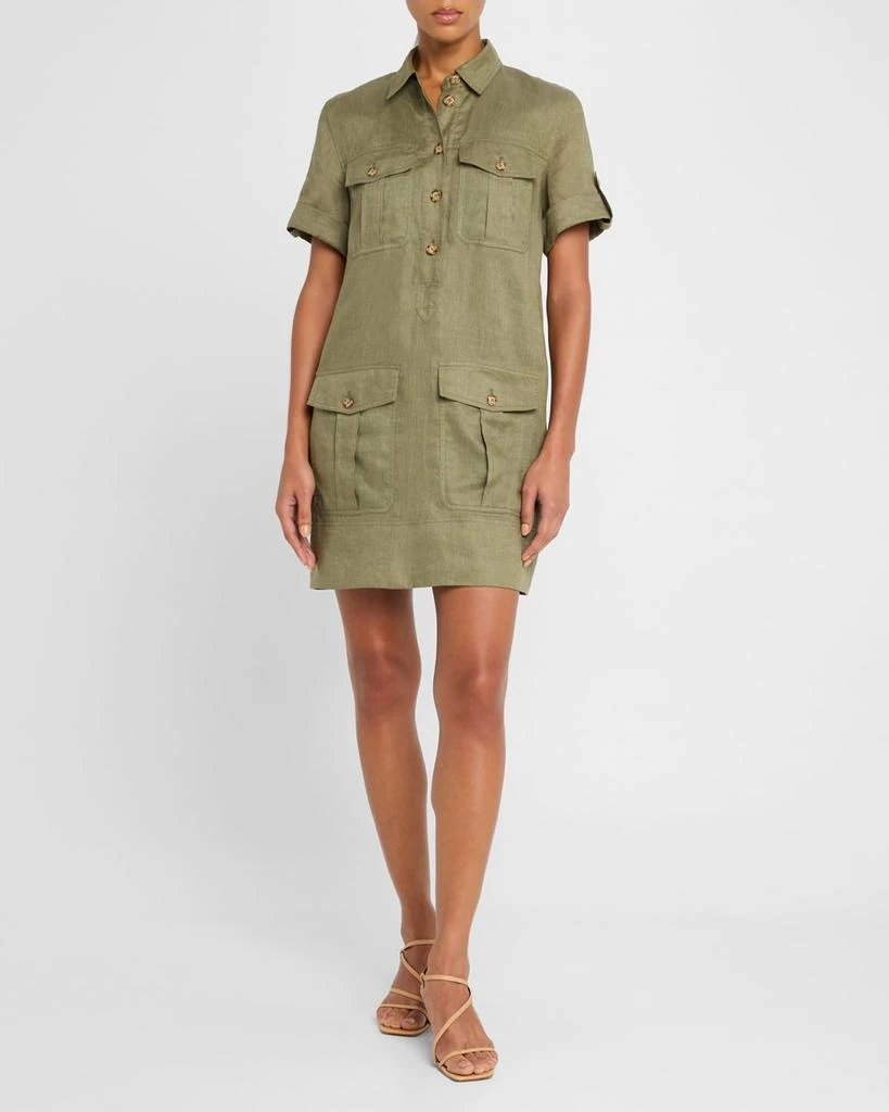 VERONICA BEARD Lucca Short-Sleeve Linen Shirtdress 2