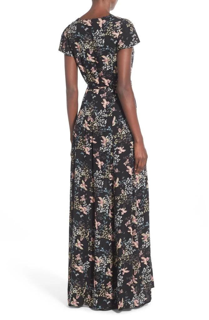 Glamorous Floral Print Romper with Maxi Skirt Overlay 2