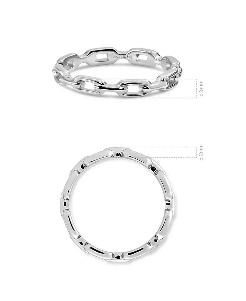 DEVATA Cable Link Ring in Rhodium Plated Sterling Silver 5