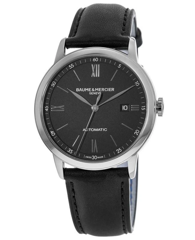 Baume & Mercier Baume & Mercier Classima Automatic Black Dial Leather Strap Men's Watch 10453 1