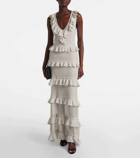Zimmermann Crush Frilled knitted maxi dress 2