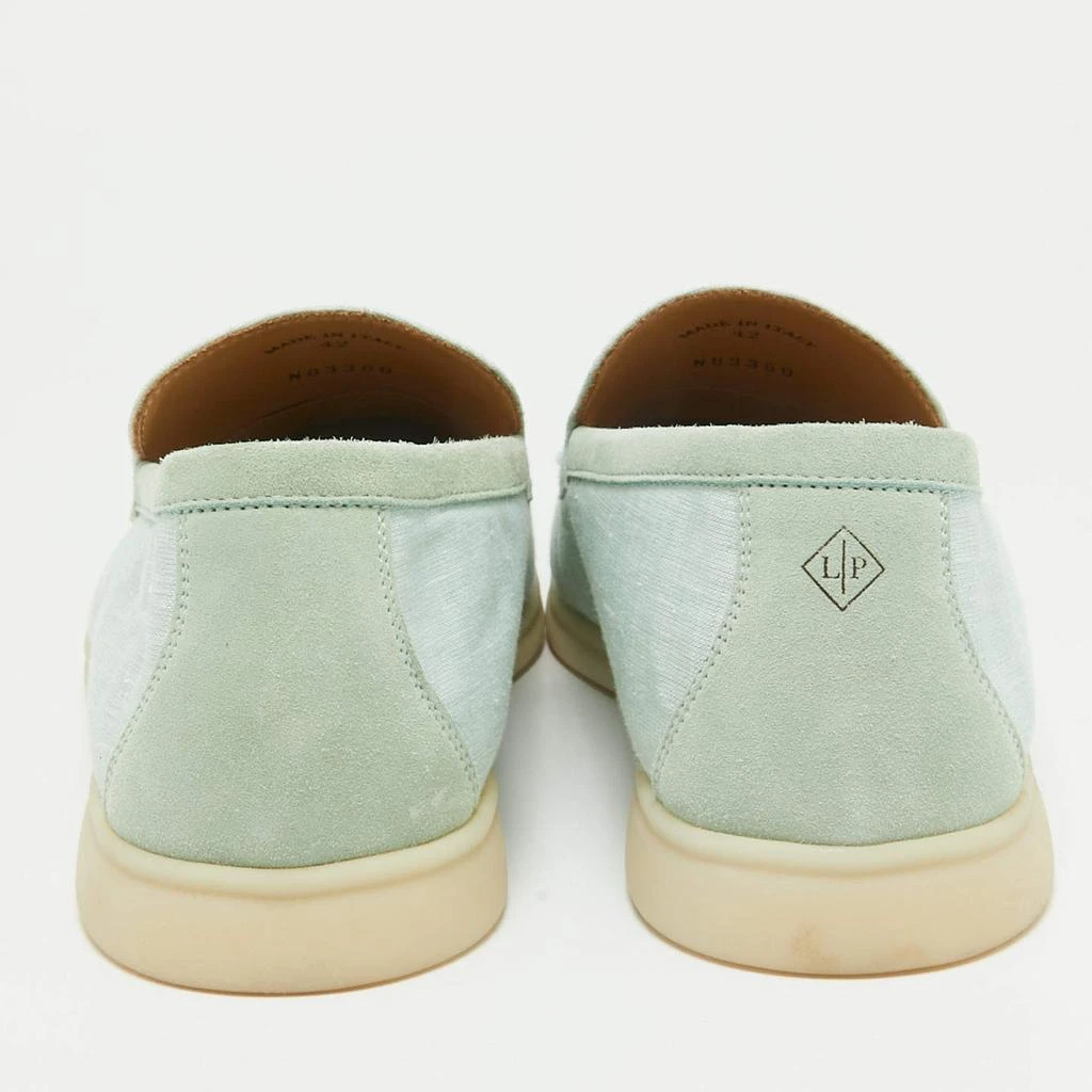 Loro Piana Loro Piana Green Canvas and Suede Summer Walk Loafers Size 42 5