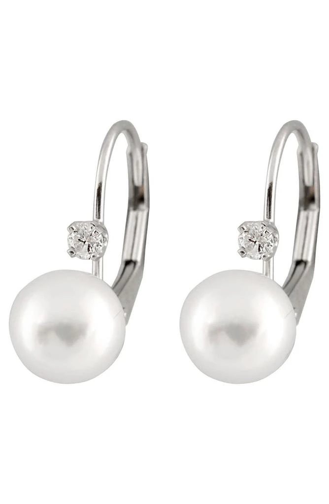 Splendid Pearls 14K Gold Diamond & 6-7mm Pearl Earrings - 0.06ct 1