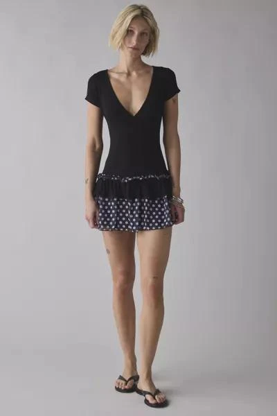 Motel Motel Navya Ruffle Wrap Drop Waist Mini Dress 4