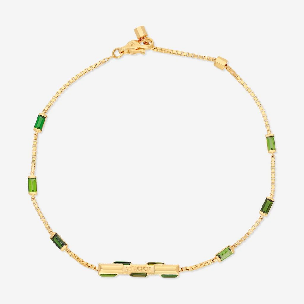 Gucci Gucci Link to Love 18K Yellow Gold Green Tourmaline Chain Bracelet YBA702395002016-copy