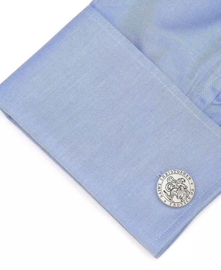 Ox and Bull Trading Co. Men's St. Christopher Amulet Cufflinks 3