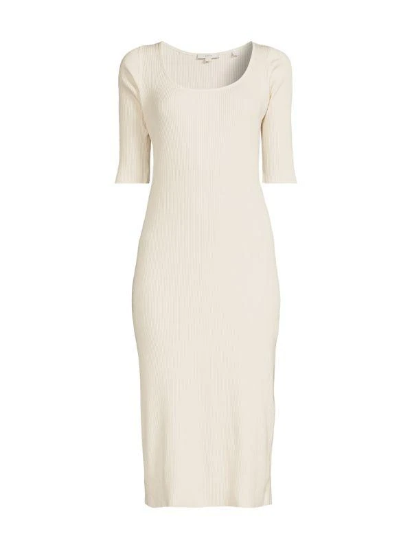 Vince Ribbed Sheath Midi Dress 3