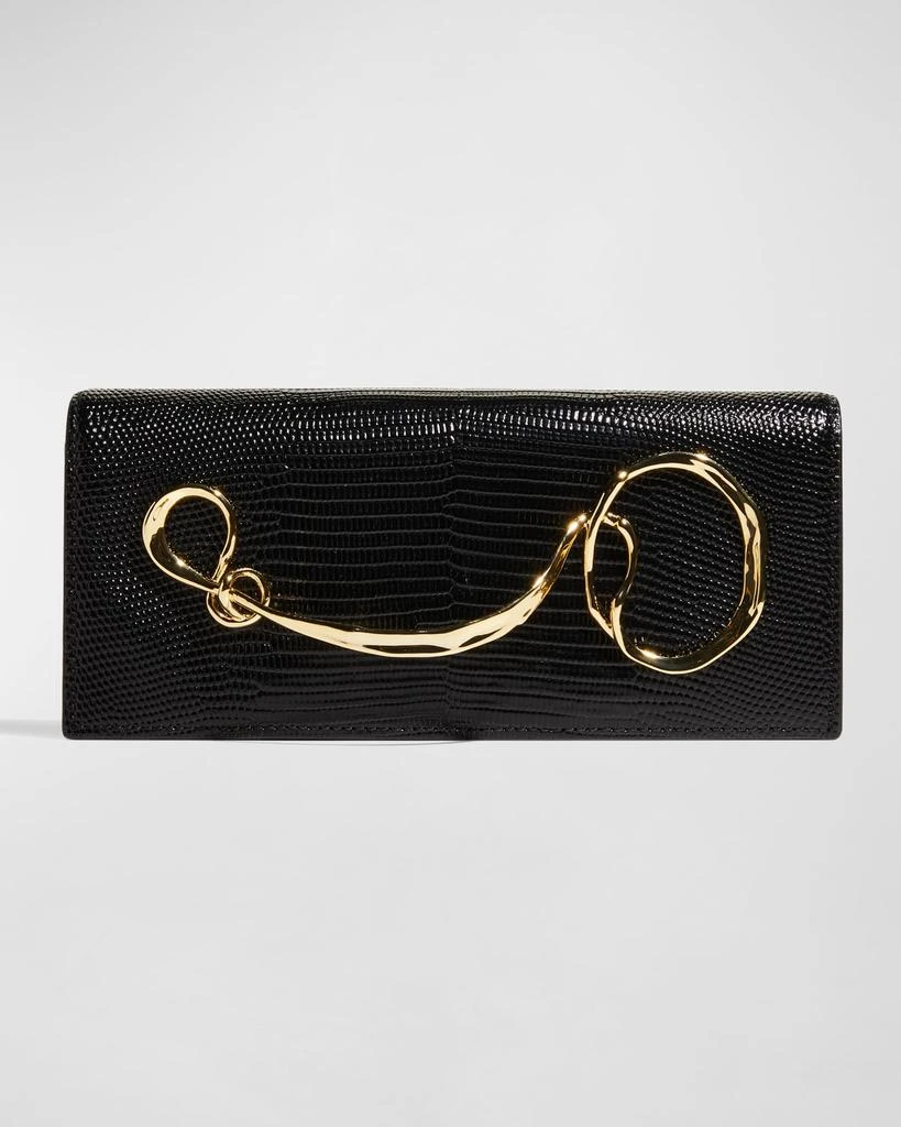 Alexis Bittar Twisted Gold Side Handle Clutch Purse 1
