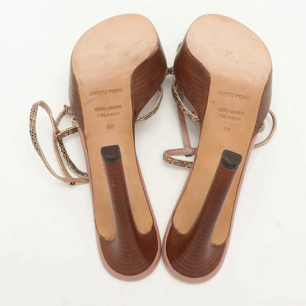 Sergio Rossi Sergio Rossi Multicolor Snakeskin Embossed Leather Ankle Strap Sandals Size 37 6