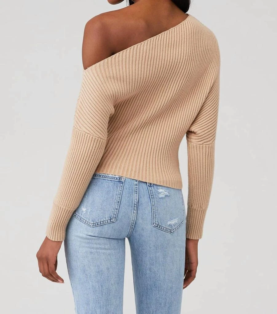 Line & Dot Blair Off Shoulder Sweater In Sand 3
