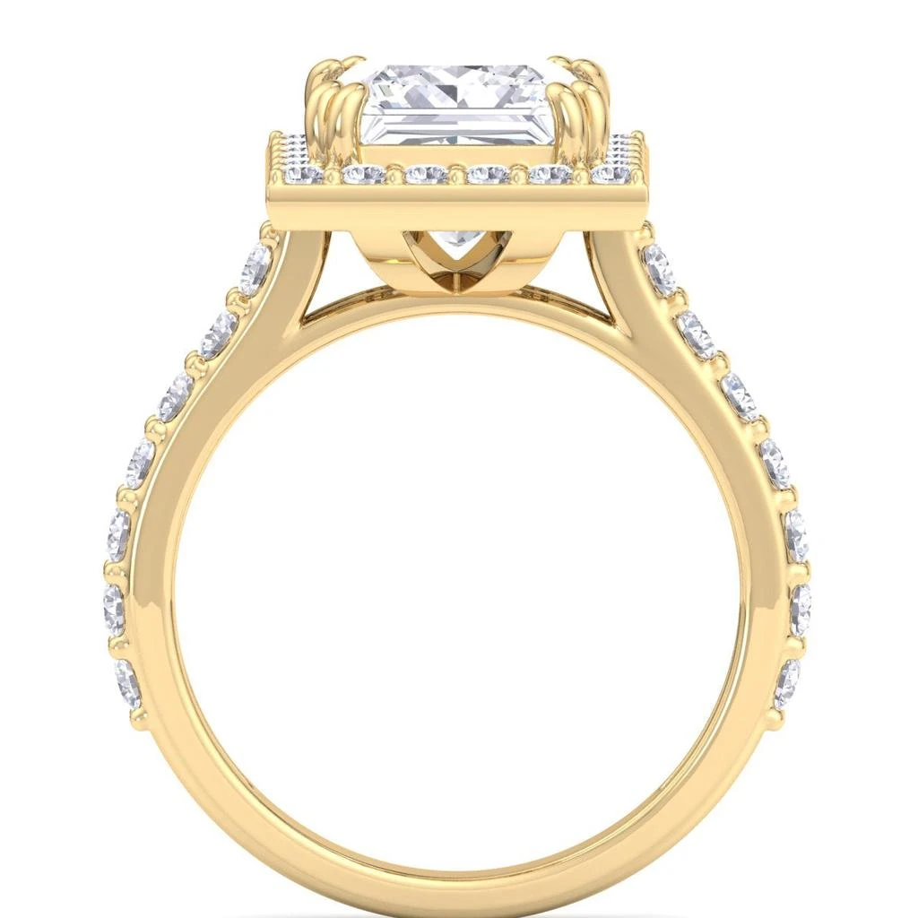 SSELECTS 4 Carat Princess Cut Lab Grown Diamond Halo Engagement Ring In 14K Yellow Gold G-H, Vs2 3