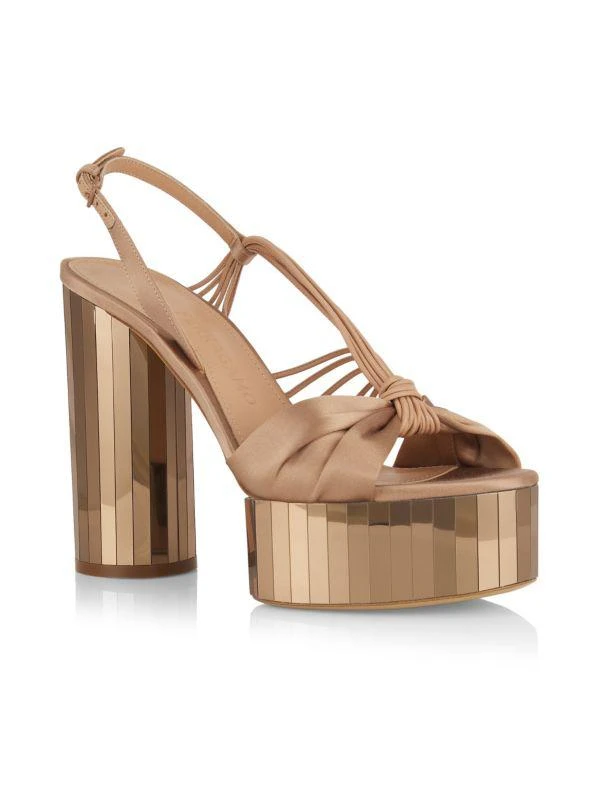 Salvatore Ferragamo Sabina 105MM Satin Platform Sandals 2