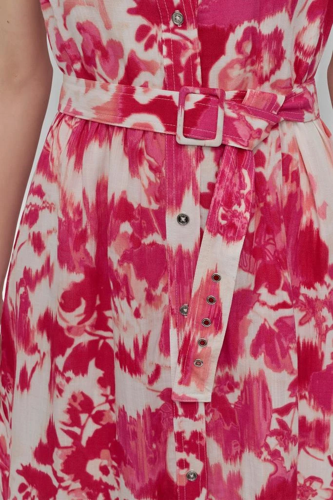 DKNY BELTED FLORAL SHIRT DRESS 7