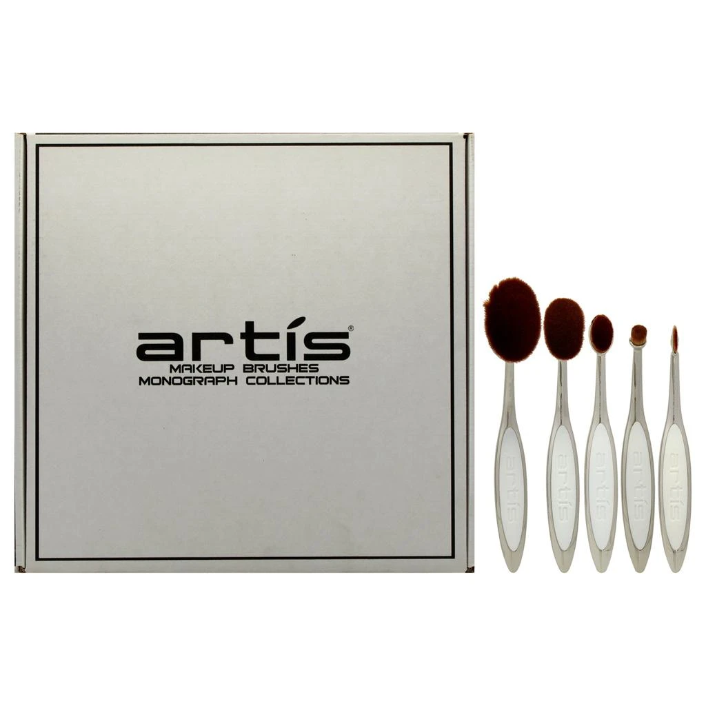 Artis Elite 5 Brush Set - Mirror by  for Women - 4 Pc Elite Collection Oval 7 Brush - Mirror, Elite Oval 6 Brush - Mirror, Elite Linear 4 Brush - Mirror, Elite Linear 1 Brush - Mirror, Elite Circle Brush 1R - Mirror 1
