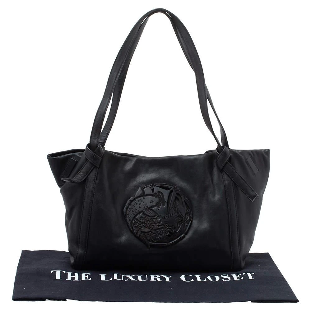 Kenzo Kenzo Black Leather Koi Fish Tote 9