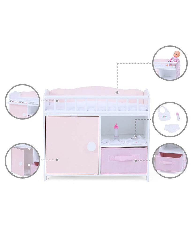 Teamson Olivia
s Little World by Kids Aurora Princess Pink Plaid Baby Doll Bed with Accessories Pink - Ages 3-7 4