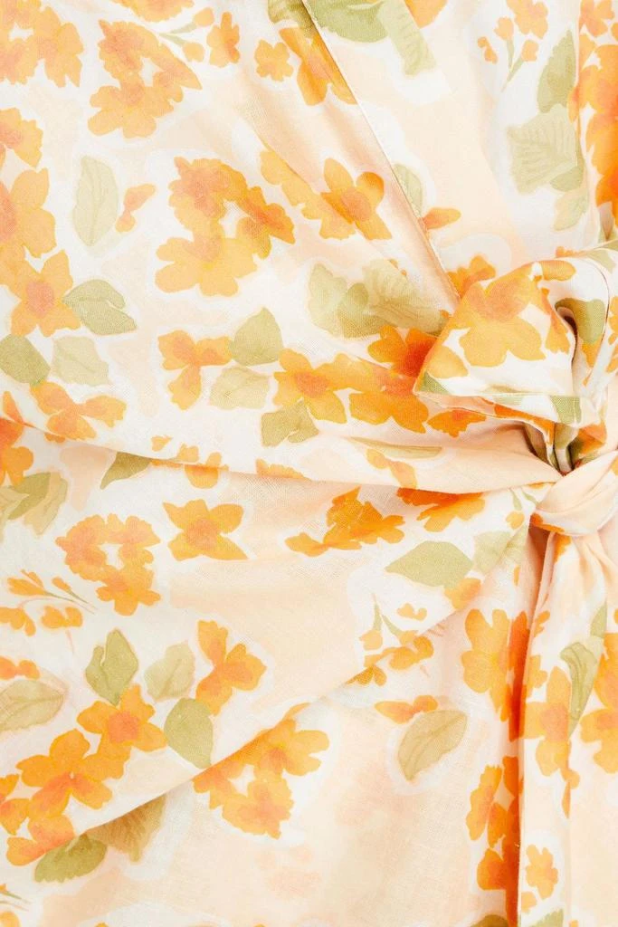 PEONY SWIMWEAR Floral-print linen and cotton-blend coverup 4