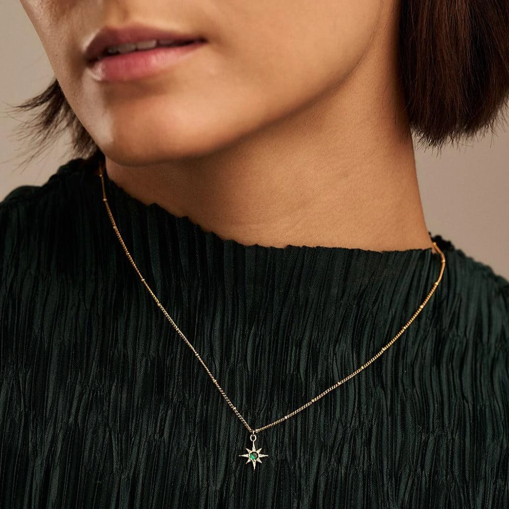 Orelia London Emerald Star Charm Necklace 3