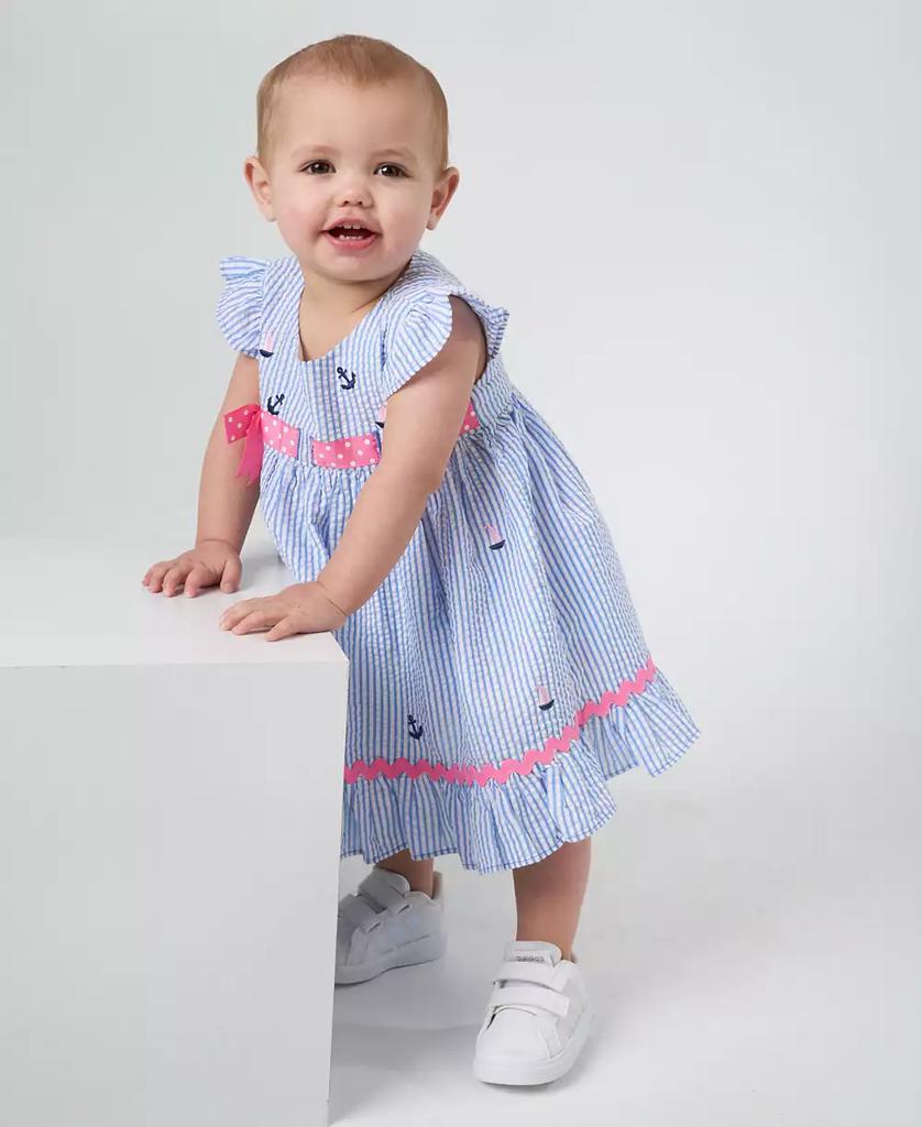 Rare Editions Baby Girls Nautical Seersucker Dress