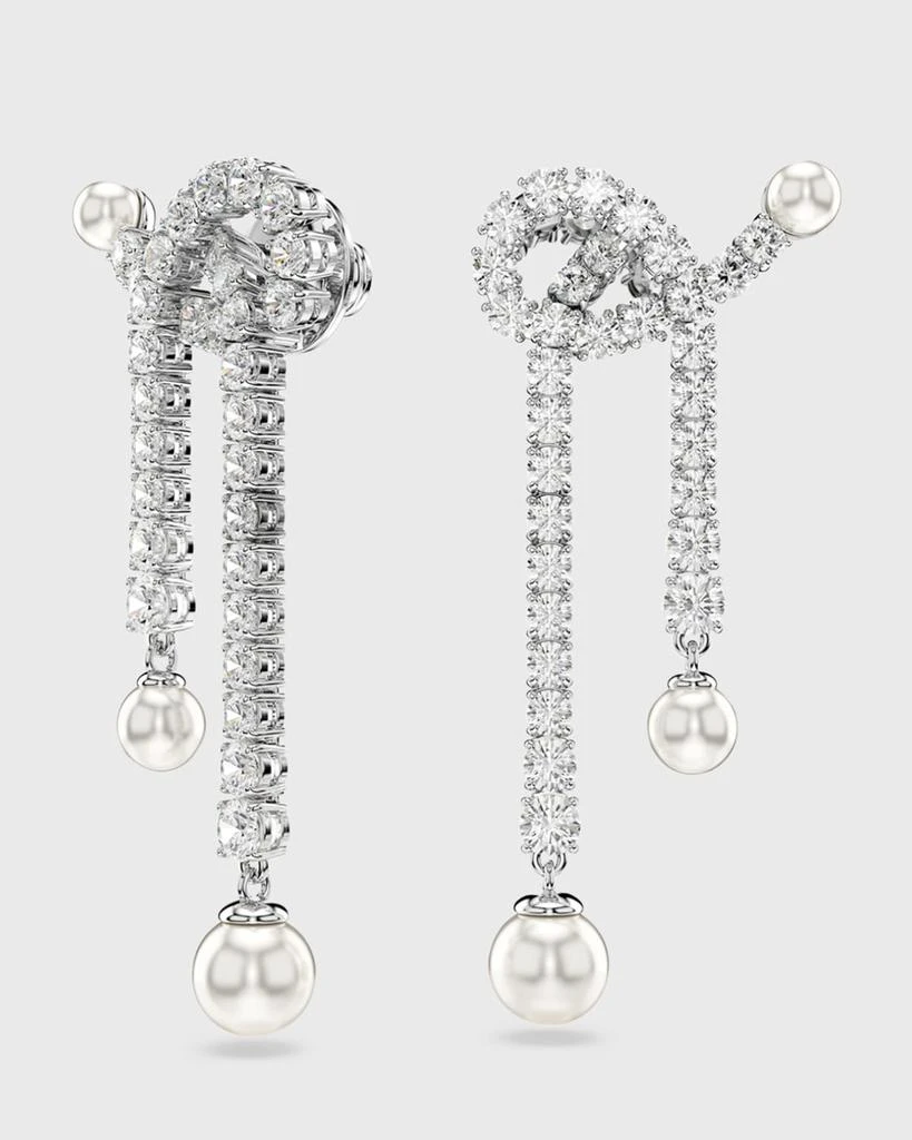 Swarovski Matrix Rhodium-Plated Drop Earrings 3