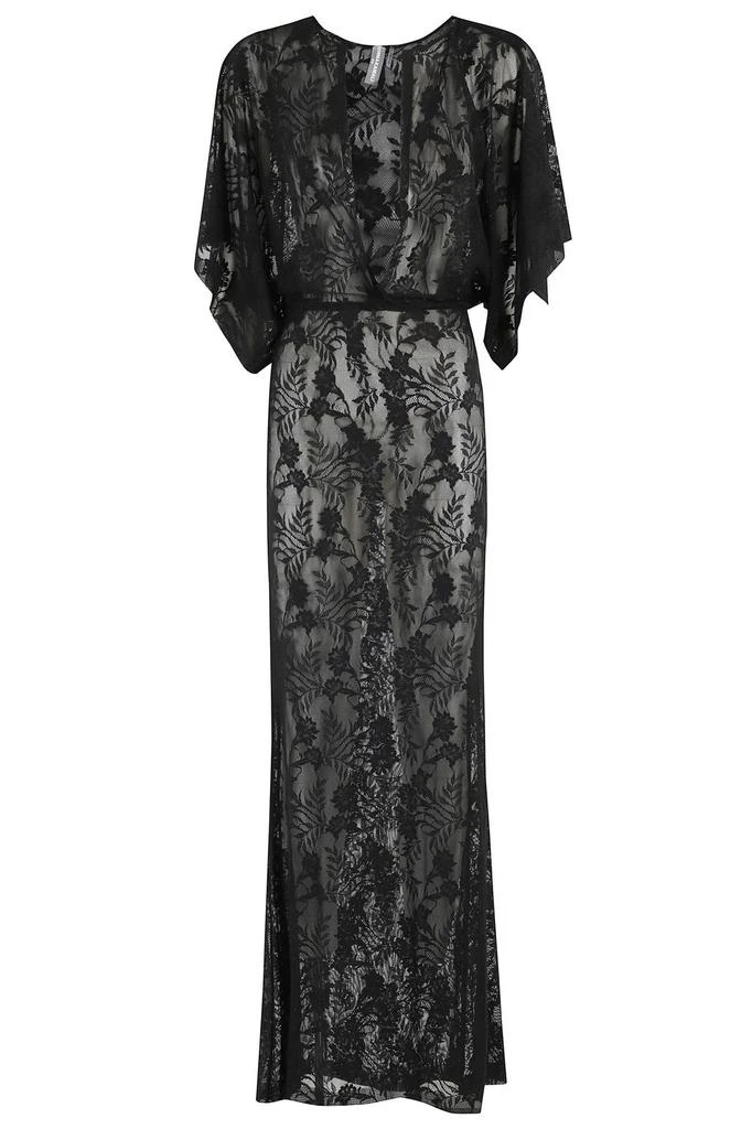 Norma Kamali Norma Kamali Lace Detailed Short-Sleeve Dress 1