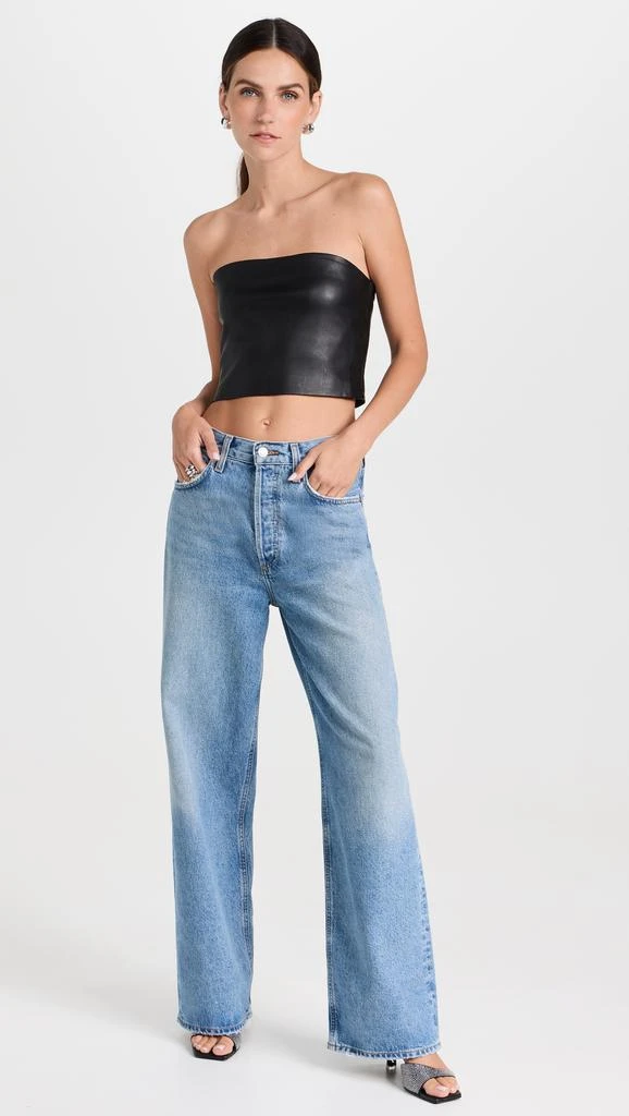 Susana Monaco Faux Leather Crop Tube Top 4