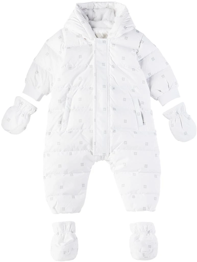 Givenchy Baby White Quilted Down Snowsuit 1