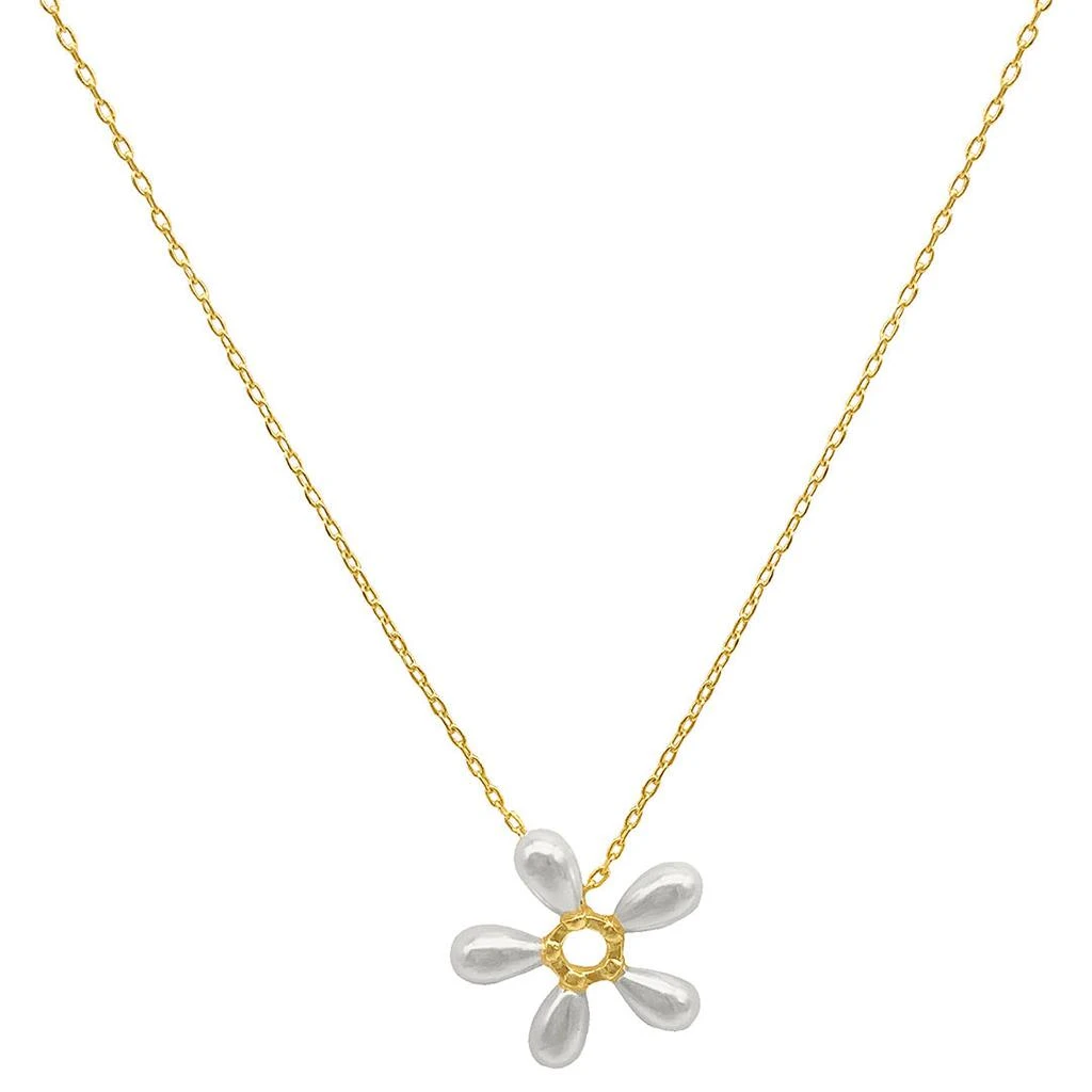 Adornia Adornia Floral Pearl Pendant Necklace gold 1