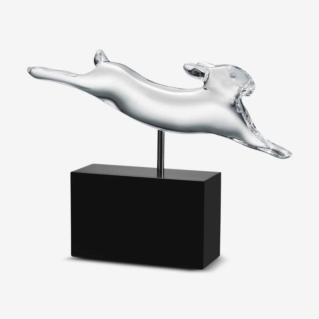 Baccarat Baccarat Pompon Crystal Running Rabbit Statue 2610093 1