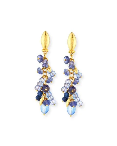 Gurhan Blue Rain Flurries Cluster Drop Earrings 2