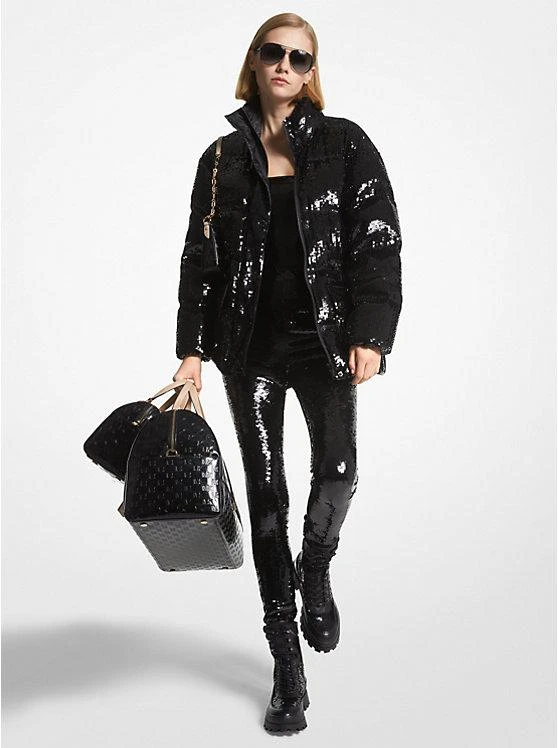 michael_kors Sequined Ciré Quilted Puffer Jacket 1