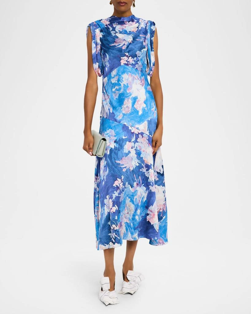 how much fabric for a midi dress Sky Petals Midi Dress L