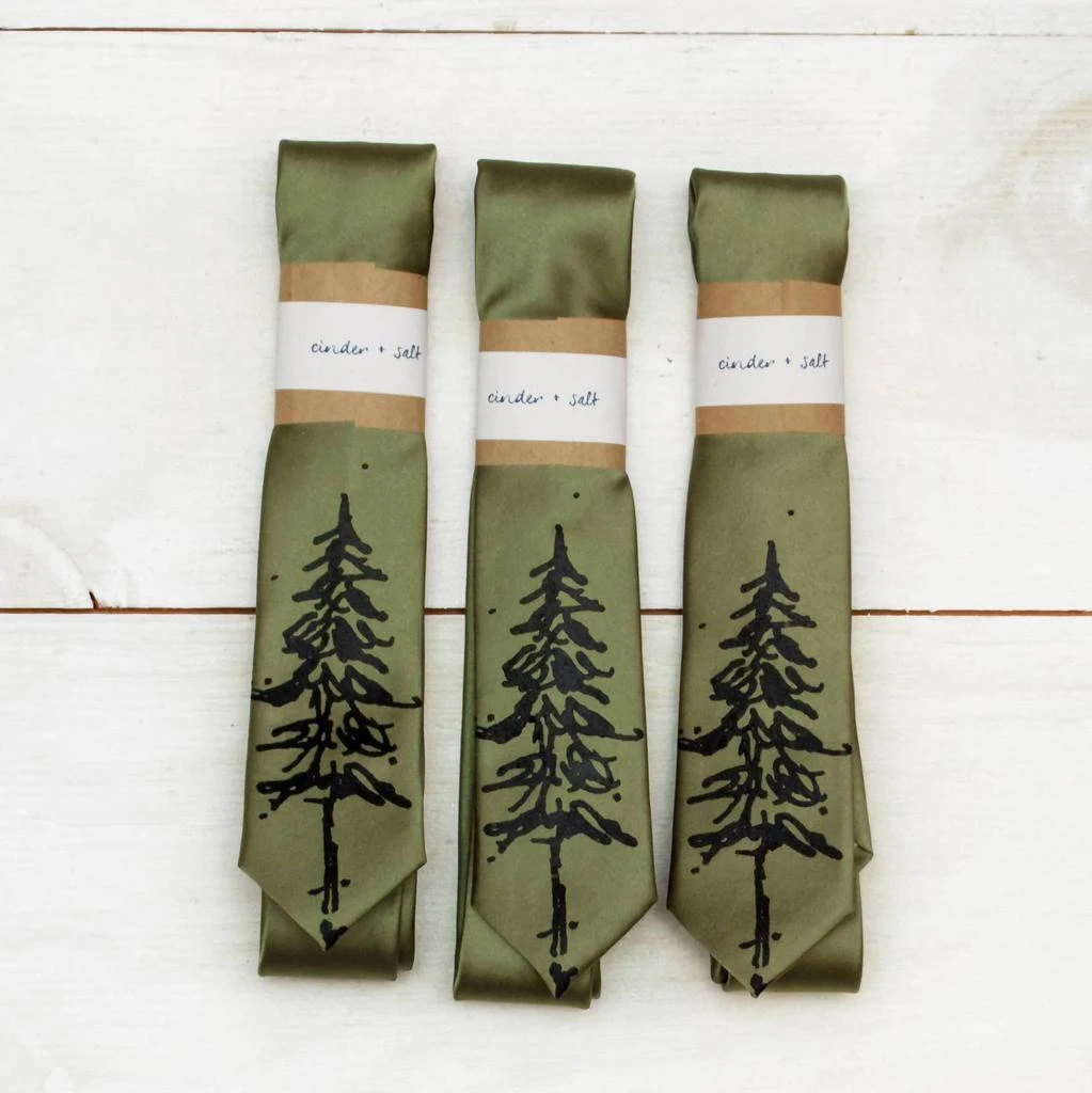 Cinder + Salt Cinder + Salt - Pine Trees Skinny Tie 1