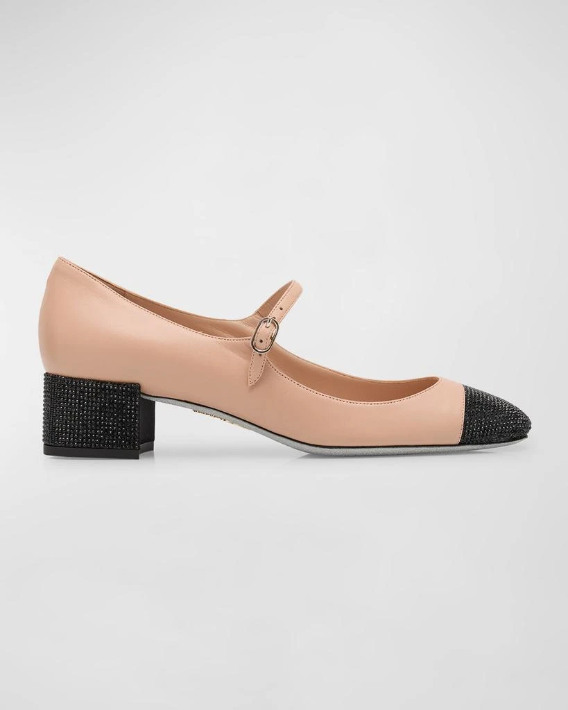 Rene Caovilla Kristen Bicolor Strass Mary Jane Pumps 1