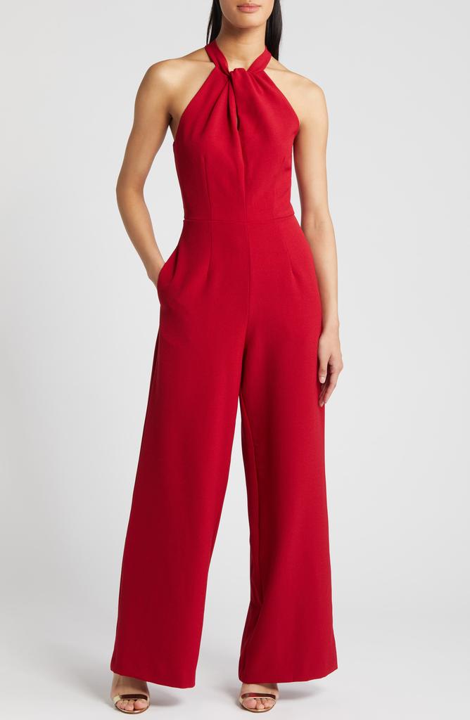 julia jordan Halter Neck Wide Leg Jumpsuit