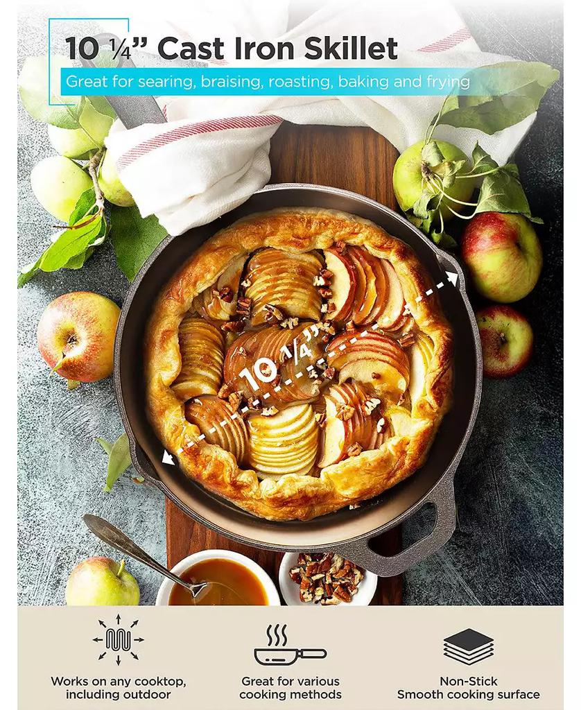 Black & Decker BLACK+DECKER 10.25" Cast Iron Skillet, Pre-Seasoned Frying Pan with Bronze Finish, Polished Interior, Cast Iron Pan Works on All Cooktops Including Induction, Oven & Grill Safe, BDK201BR, Bronze