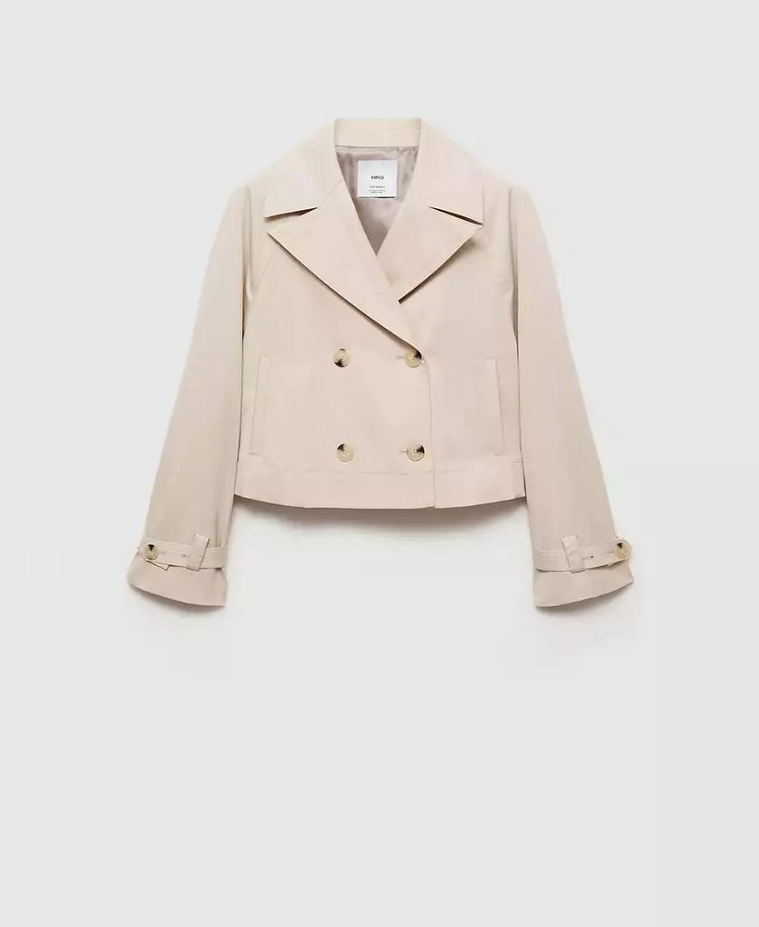 Mango Women's Lapels Detail Cropped Trench Coat 6