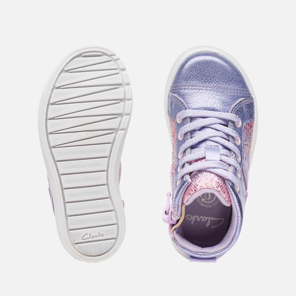 Clarks CLARKS TODDLER NOVA CITY LEATHER HIGH-TOP TRAINERS