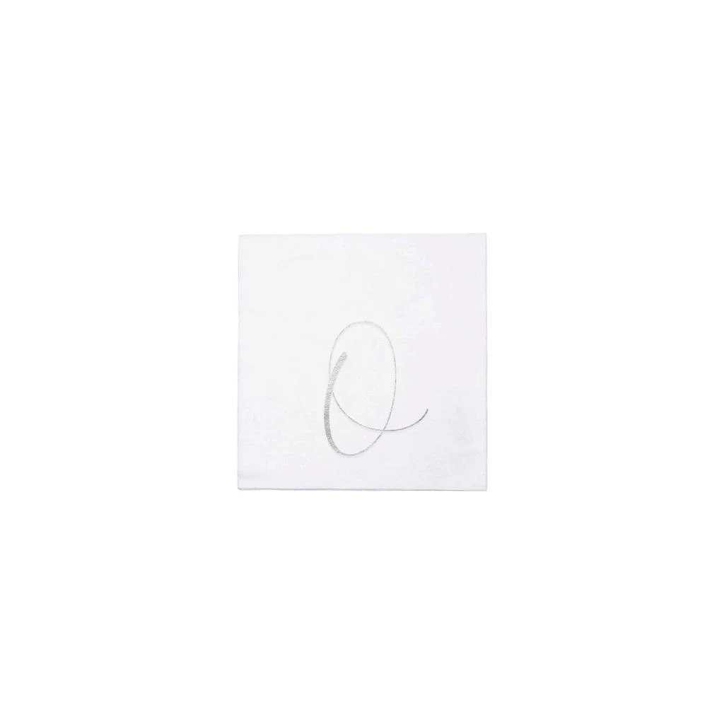 VIETRI Papersoft Napkins Silver Monogram Cocktail Napkins - O (Pack of 20) 1