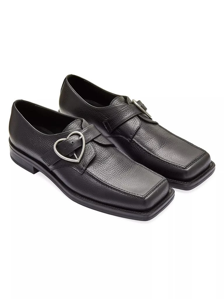 Martine Rose Square-Toe Buckle Leather Loafers 2