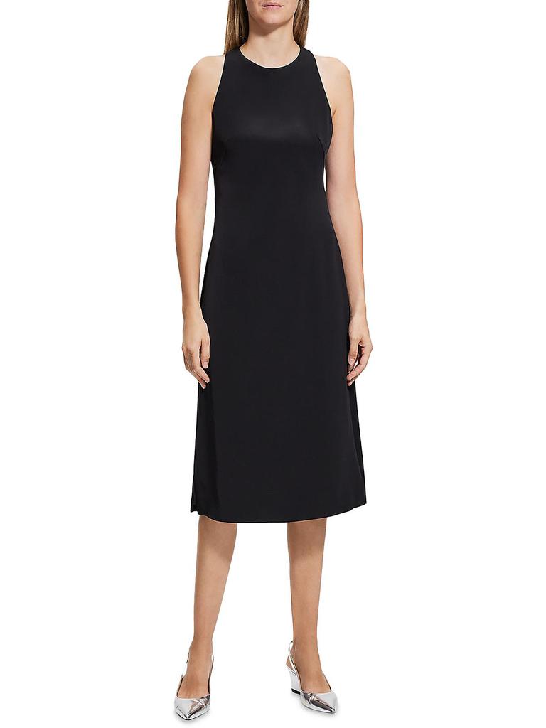 Theory Womens Crossback Short Midi Dress