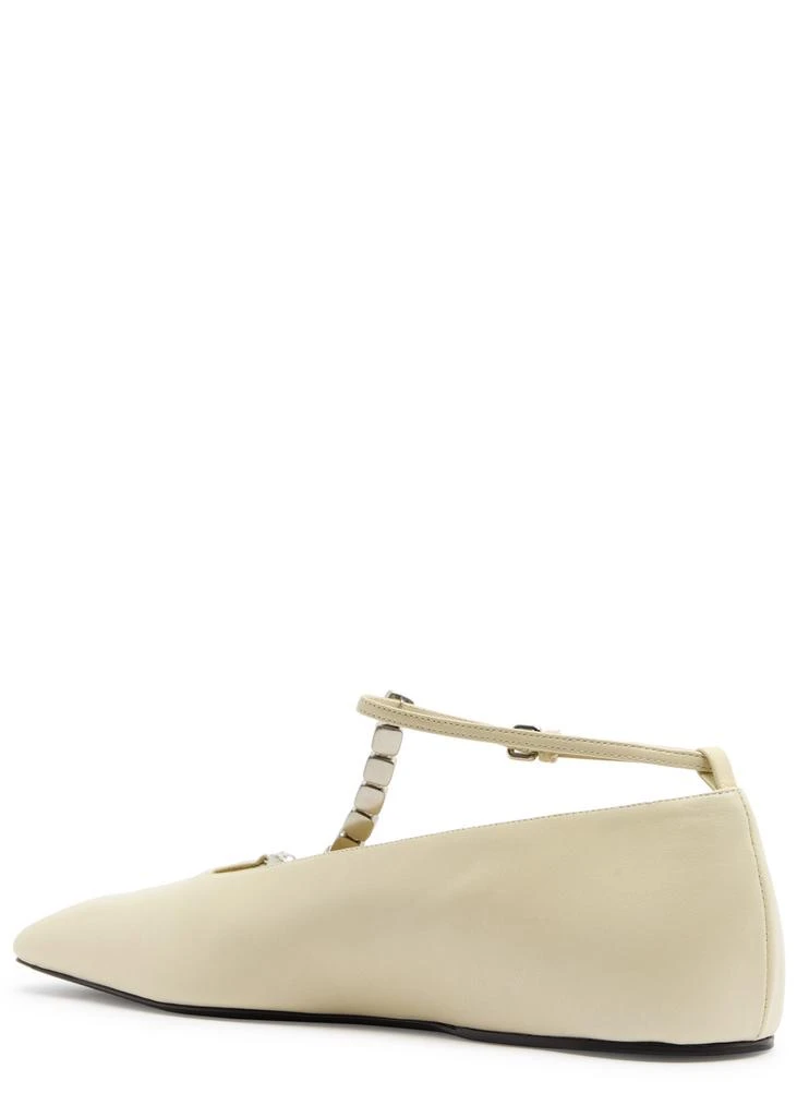 Jil Sander Crystal-embellished leather ballet flats 2