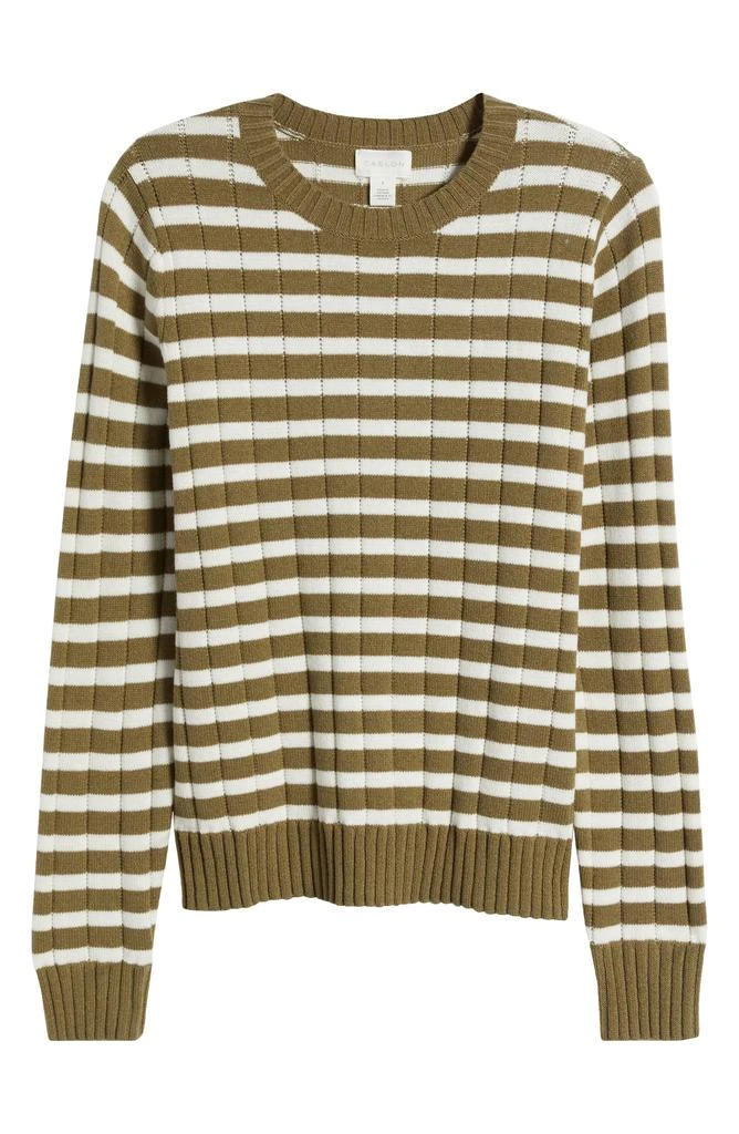 Caslon Stripe Crewneck Rib Sweater 5