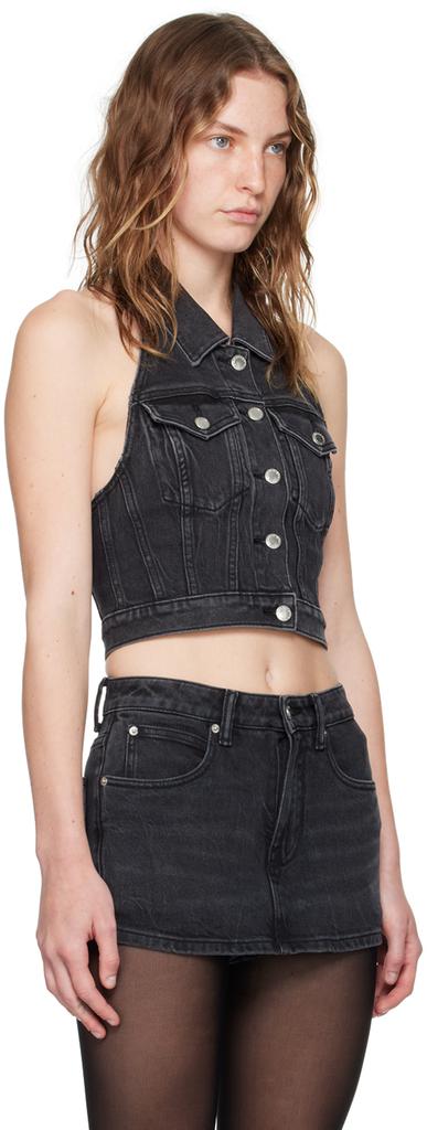 Alexander Wang Black Halter Denim Vest