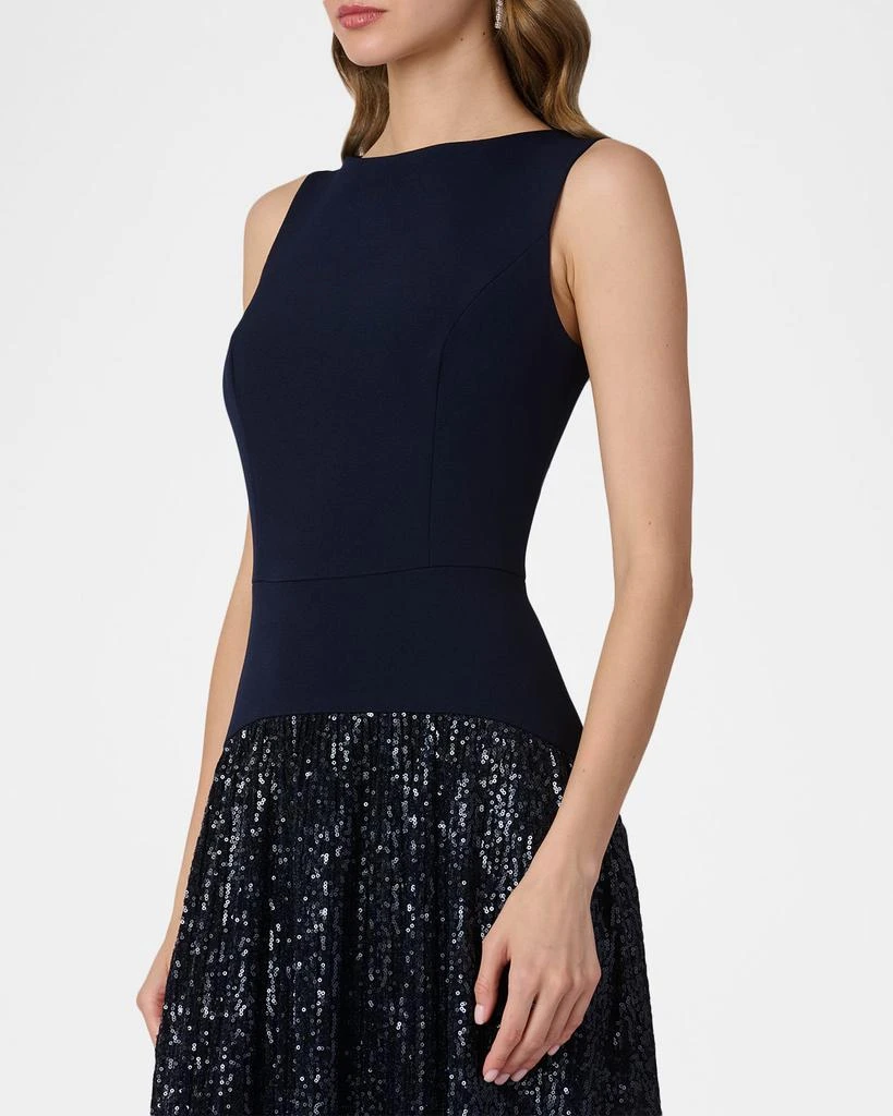 Shoshanna Dorothy Sleeveless Sequin Crepe Maxi Dress 4