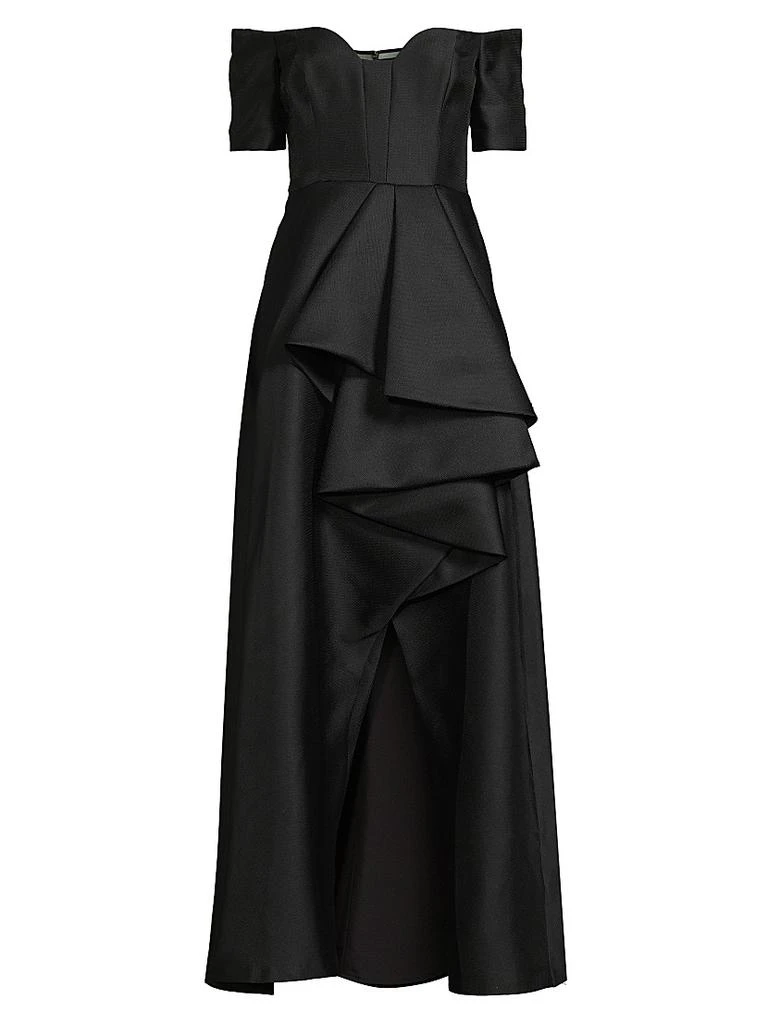 Black Halo Serafina Jacquard Piqué Gown 1
