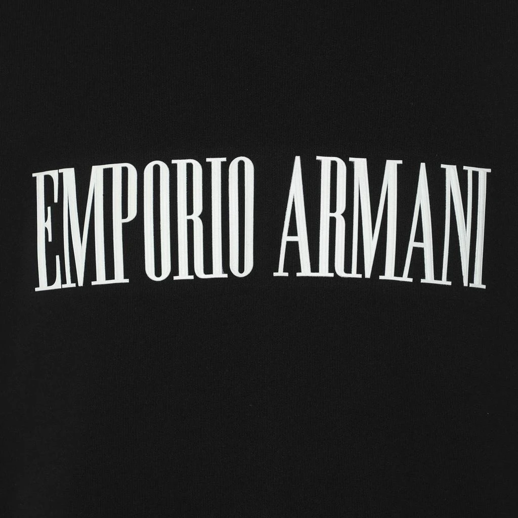 Emporio Armani Emporio Armani Black Jersey Logo Print Cotton Sweatshirt M 3