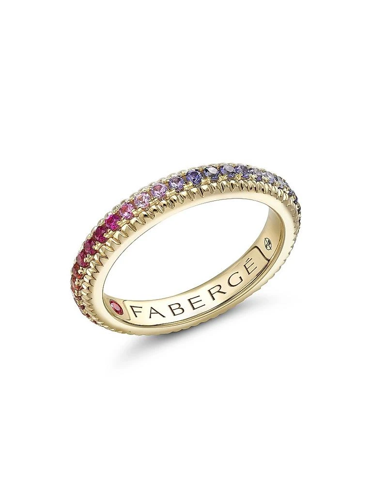 Fabergé Colors of Love Yellow Gold Rainbow Multicolored Gemstone Fluted Eternity Ring 1
