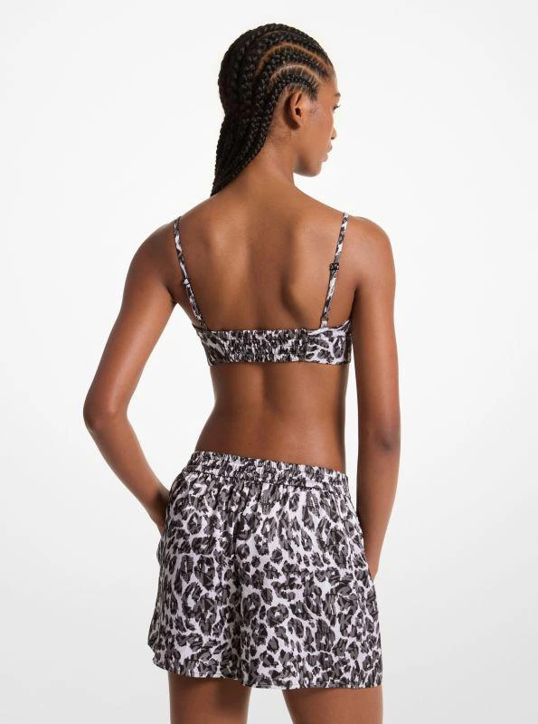 michael_kors Leopard Logo Print Satin Shorts 2